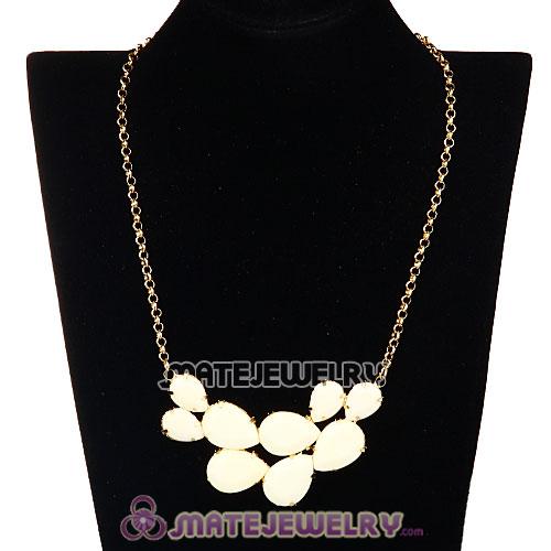 Gold Chain Ivory Resin Diamond Pendant Necklace Wholesale