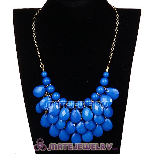 New Fashion Dark Blue Bubble Bib Statement Necklace Wholesale