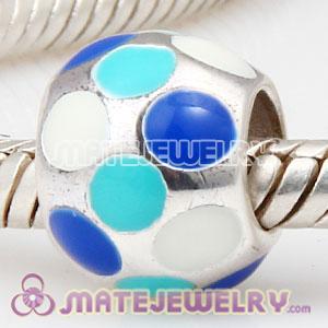 European sterling silver beads with color circle enamel