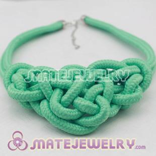 Handmade Weave Fluorescence Light Green Cotton Rope Bib Necklaces