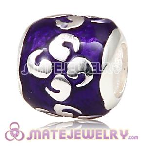 European Sterling Zen Enamel Purple Beads