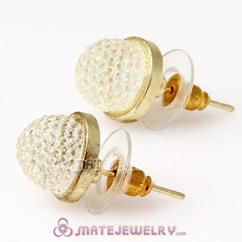 Fashion Gold Plated Clear Bubble Stud Earrings Wholesale