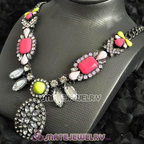 2013 New Fashion Luxury Crystal Flower Choker Necklace Chunky Statement Jewelry For Women