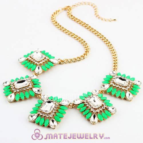 2013 Fashion Lollies Green Resin Crystal Statement Necklaces