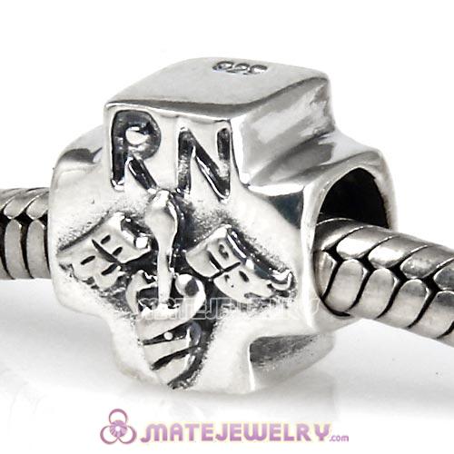 European sterling silver RN nurse charm beads