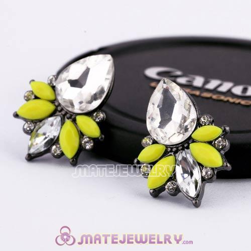 2013 Design Lollies Yellow Crystal Stud Earrings Wholesale