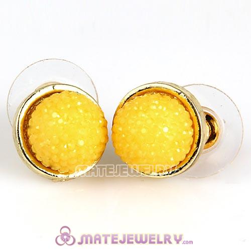 Fashion Gold Plated Yellow Bubble Stud Earrings Wholesale