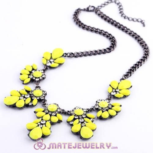 2013 Fashion Lollies Yellow Resin Crystal Statement Necklaces
