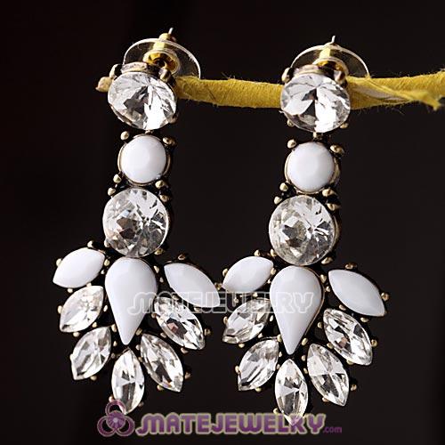 2013 Design Lollies White Resin Crystal Chandelier Earrings