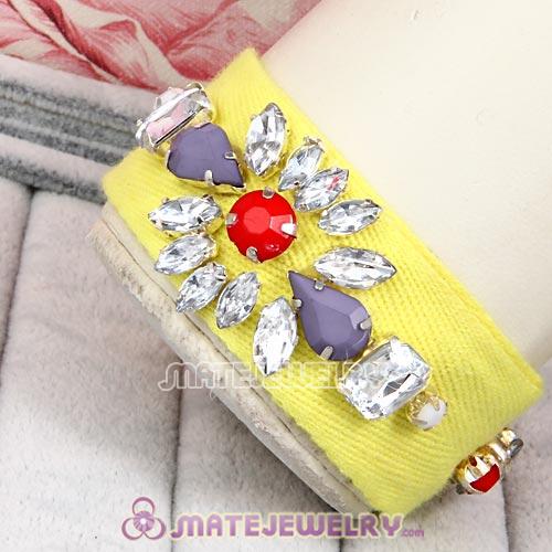 Fashion Yellow Cloth and Crystal Bracelets Wholesale