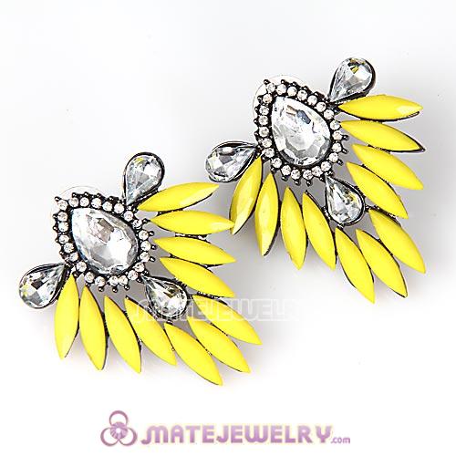 2013 Design Fashion Lollies Yellow Crystal Stud Earrings Wholesale