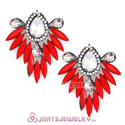 2013 Design Fashion Lollies Red Crystal Stud Earrings Wholesale