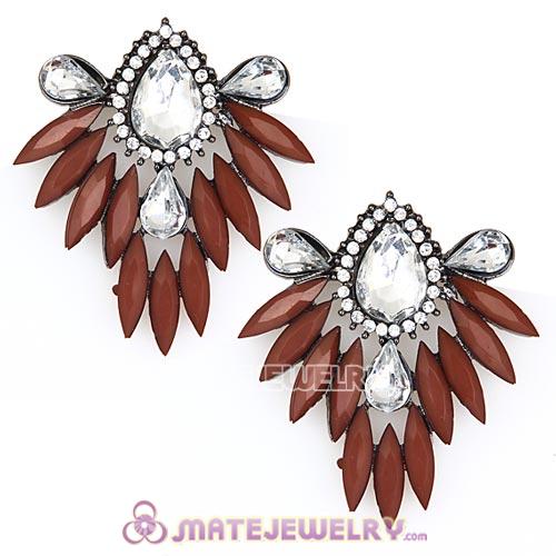 2013 Design Fashion Lollies Brown Crystal Stud Earrings Wholesale
