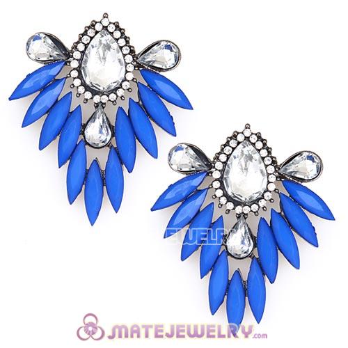 2013 Design Fashion Lollies Dark Blue Crystal Stud Earrings Wholesale