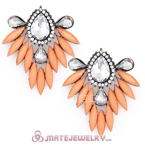 2013 Design Fashion Lollies Orange Crystal Stud Earrings Wholesale