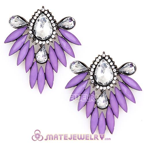 2013 Design Fashion Lollies Light Purple Crystal Stud Earrings Wholesale