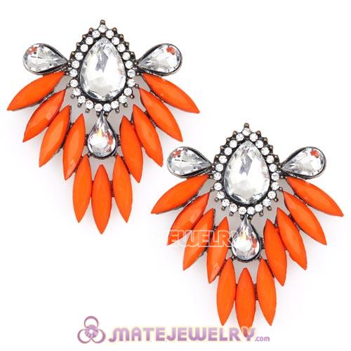 2013 Design Fashion Lollies Orange Crystal Stud Earrings Wholesale