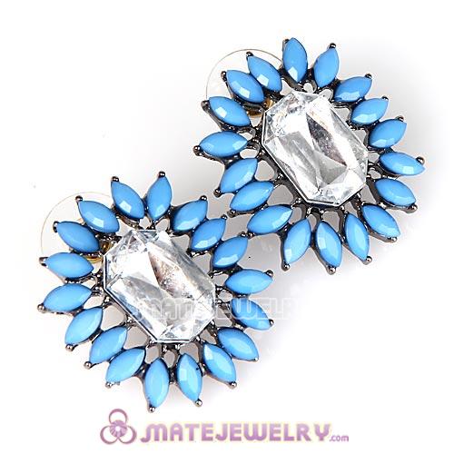2013 Design Lollies Blue Crystal Stud Earrings Wholesale