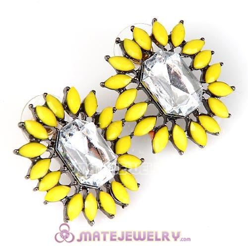 2013 Design Lollies Yellow Crystal Stud Earrings Wholesale