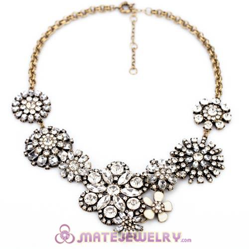 2013 Fashion Clear Resin Crystal Flower Statement Necklaces