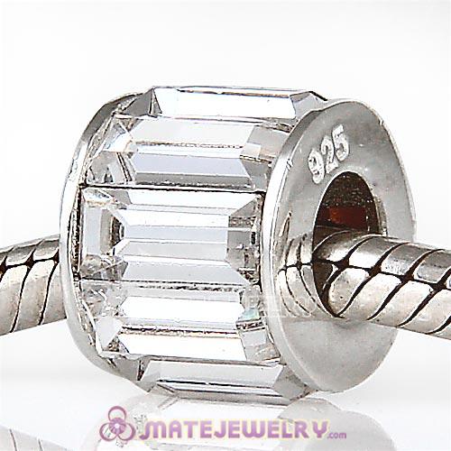 Sterling Silver European Crystal Austrian Crystal Baguette Beads