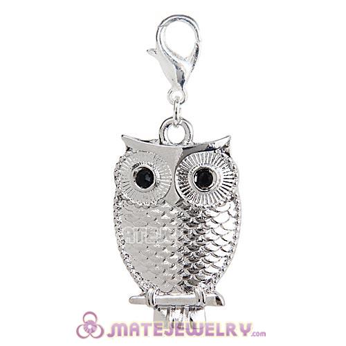 Silver Plated European Jewelry Owl Charms Wholesale 