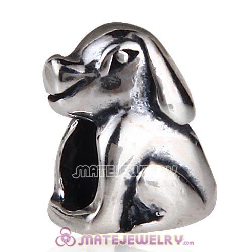 Antique Sterling Silver Puppy Dog Charm Beads European Style
