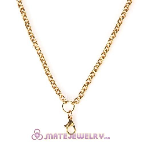 72CM Gold Plated Alloy Necklace Chain Fit Locket Pendant Wholesale
