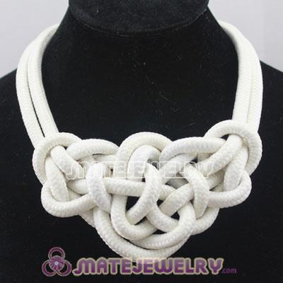 Handmade Weave Fluorescence White Cotton Rope Bib Necklaces
