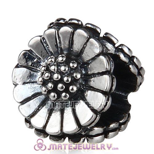 Antique Sterling Silver European Style Daisy Beads