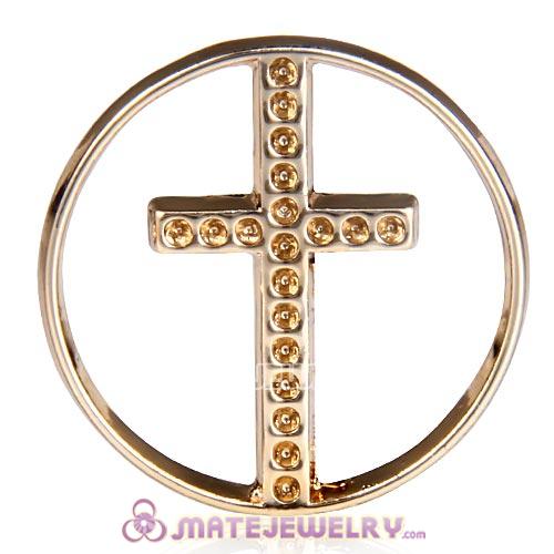 22mm Large Rose Gold Cross Alloy Window Plate