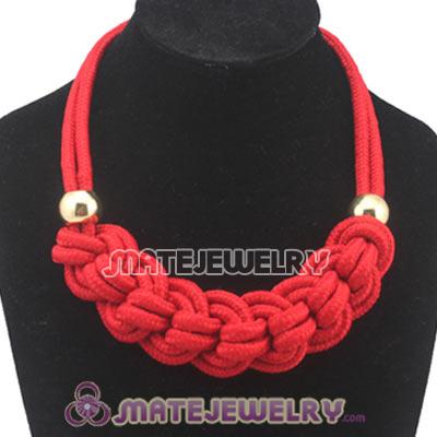 Handmade Weave Fluorescence Red Cotton Rope Braided Necklace