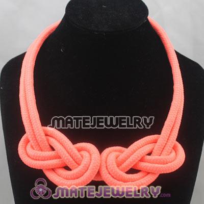 Handmade Weave Fluorescence Orange Cotton Rope Necklace