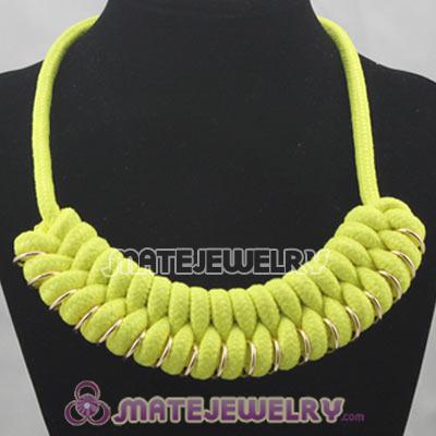Handmade Weave Fluorescence Yellow Cotton Rope Braided Necklace