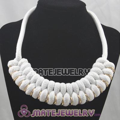 Handmade Weave Fluorescence White Cotton Rope Braided Necklace