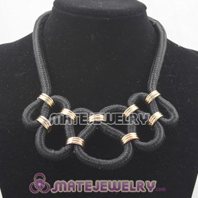 Handmade Weave Fluorescence Black Cotton Rope Necklace