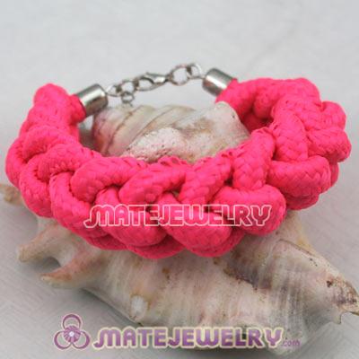 Handmade Weave Fluorescence Pink Cotton Rope Bracelets