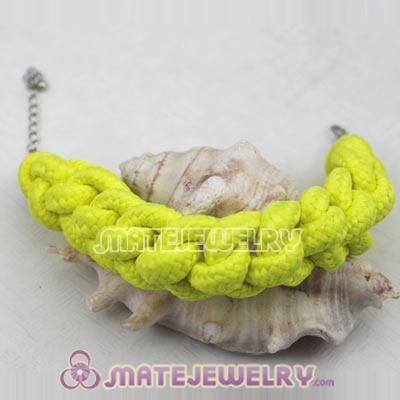 Handmade Weave Fluorescence Yellow Cotton Rope Bracelets