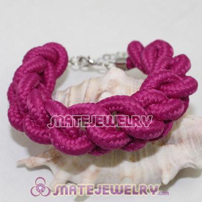 Handmade Weave Fluorescence Fuchsia Cotton Rope Bracelets
