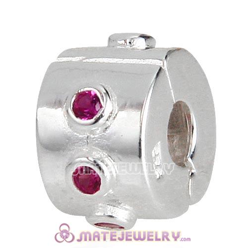 European Style Sterling Silver Clip beads with CZ Stone