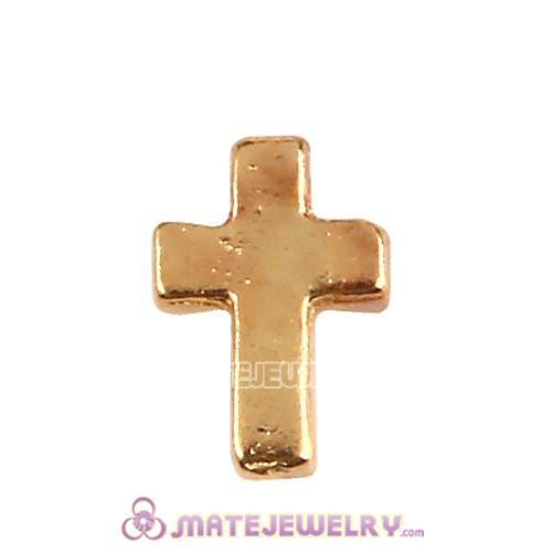 Gold Plated Alloy Cross Floating Locket Charms