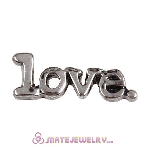 Platinum Plated Alloy Love serif Floating Locket Charms