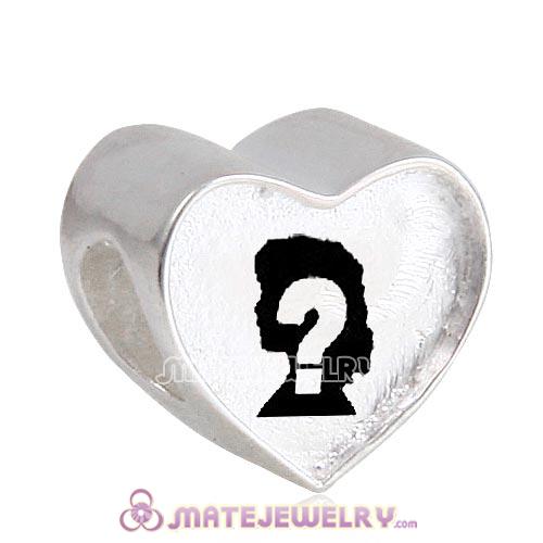 Sterling Silver Heart Love Beads with DIY Photo European Style
