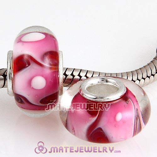 European Lampwork Glass Beads In 925 Sterling Silver Core