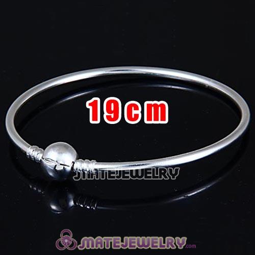 19cm 925 Sterling Silver European Style Bangle with Clip