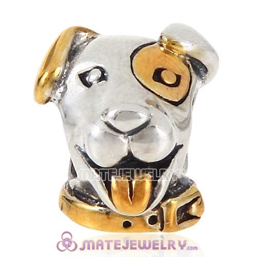 Gold Plated Sterling Silver Lucky Dog Charm Beads