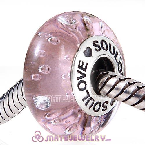 High Grade SOULOVE Glass Beads with CZ Stone 925 Silver Core with Screw Thread
