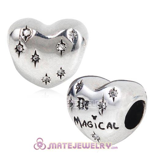 Sterling Silver Be Magical Charm with Clear Austrian Crystal