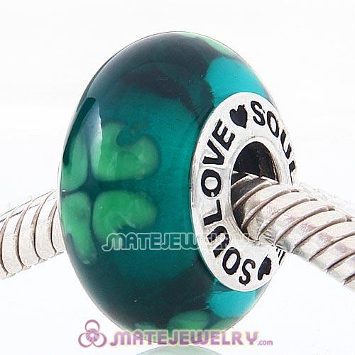 High Grade Four-leaf clover SOULOVE Glass Beads 925 Silver Core with Screw Thread