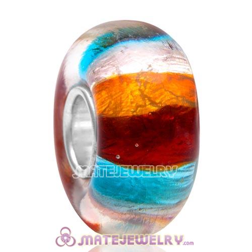 Top Class Gradient Style European Colorful Glass Bead with 925 Silver Core
